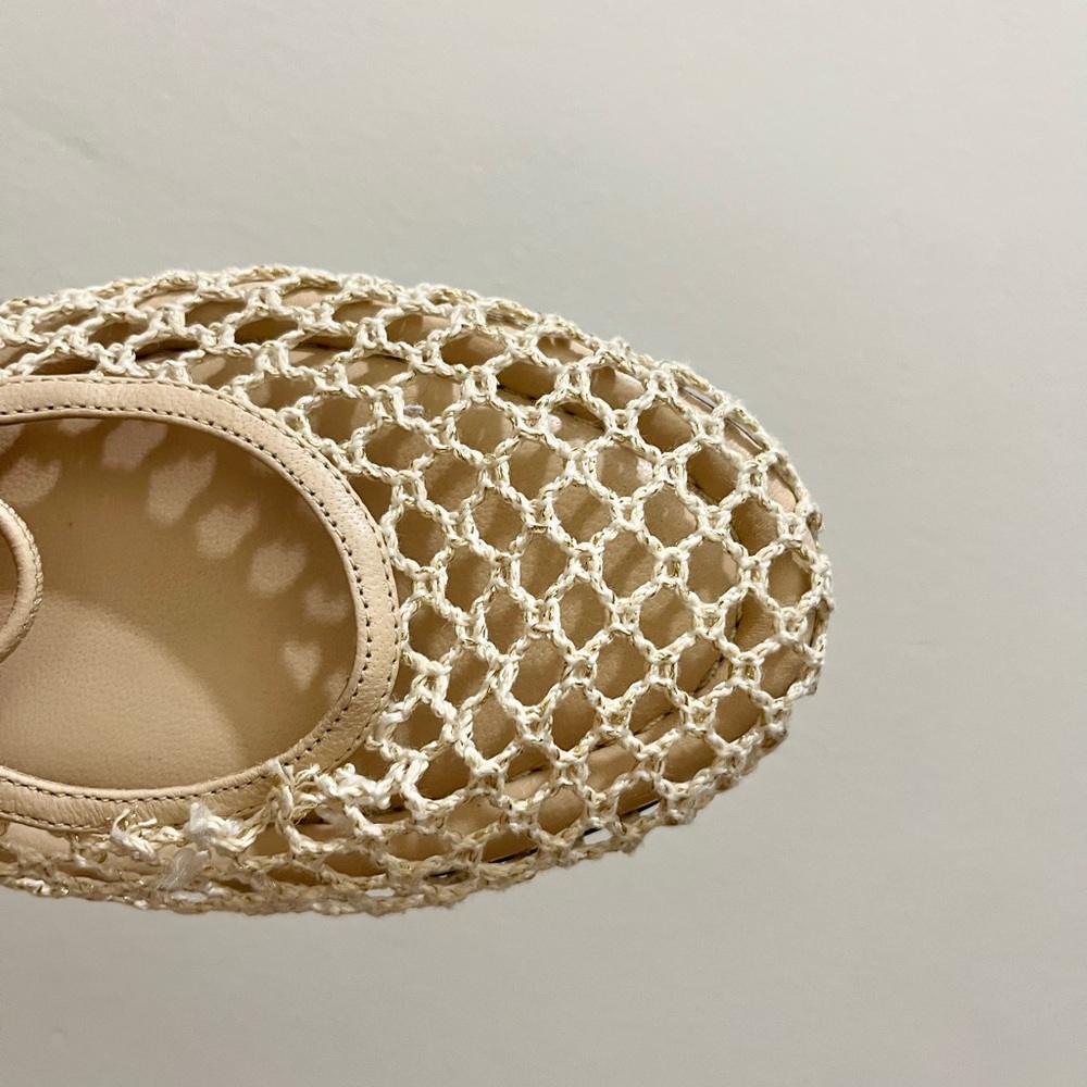 Tamara Mellon Next Step Woven Ankle Wrap Ballet Flats in Natural, EU 40 (US 10) - Picture 8 of 15